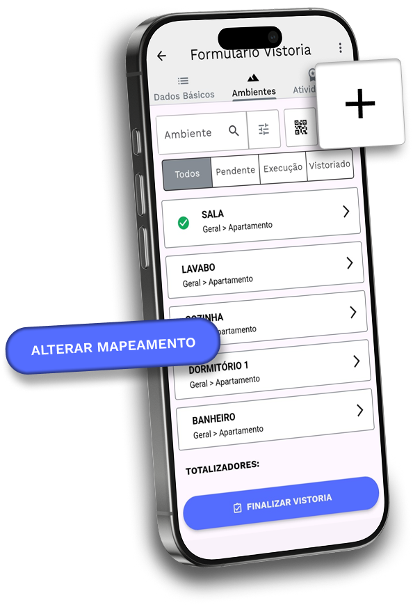 Tela de ambientes e mapeamentos